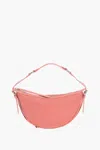 By Far Textured Leather Gib Shoulder Bag With Crocodile Effect And In Pink