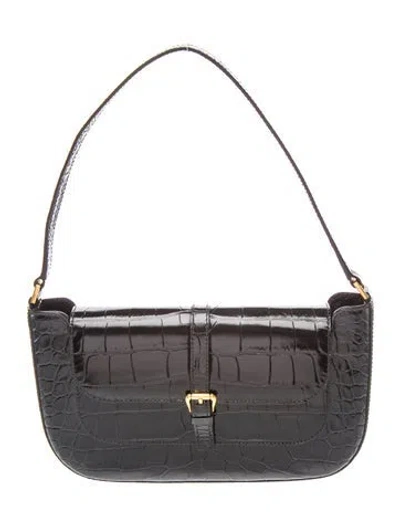 Pre-owned By Far Vegan Leather Shoulder Bag In Black