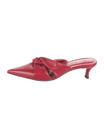 Pre-owned By Far Vegetarian Patent Leather Mules In Pink