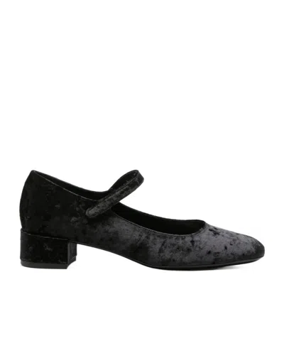 By Far Velvet Mary Jane Pumps In Black