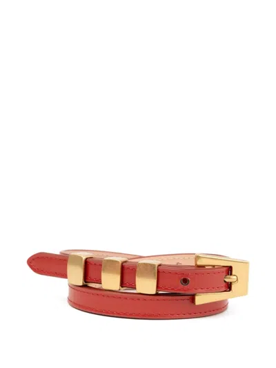 By Far Vic Leather Belt In Red