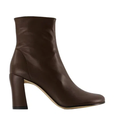 BY FAR VLADA 80MM LEATHER ANKLE BOOTS