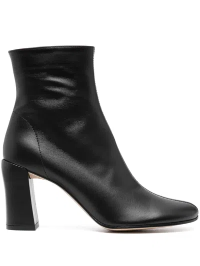 By Far 100mm Vlada Leather Ankle Boots In Black