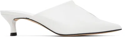 By Far White Luciana Creased Calf Leather Heels