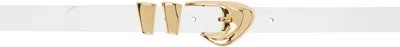 By Far White Moore Semi Patent Leather Belt