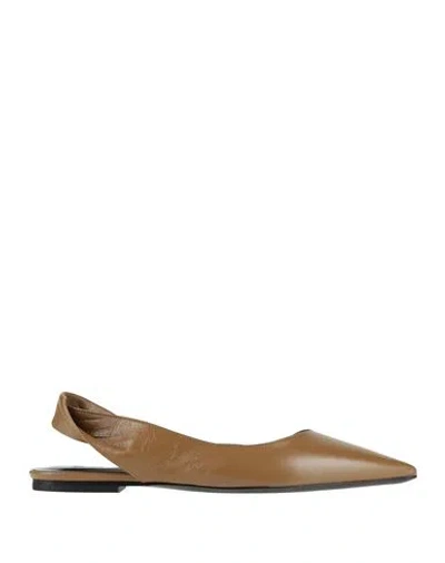 By Far Woman Ballet Flats Light Brown Size 8 Leather In Neutral