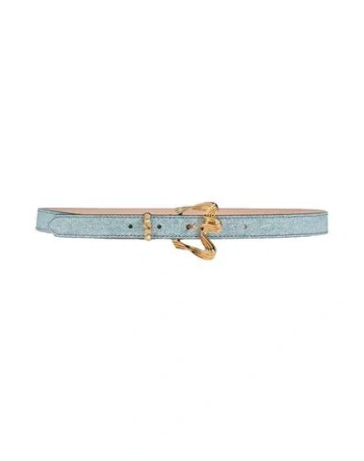 By Far Woman Belt Blue Size 38 Cow Leather