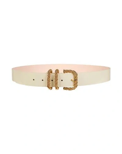 By Far Woman Belt Cream Size 26 Bovine Leather In White