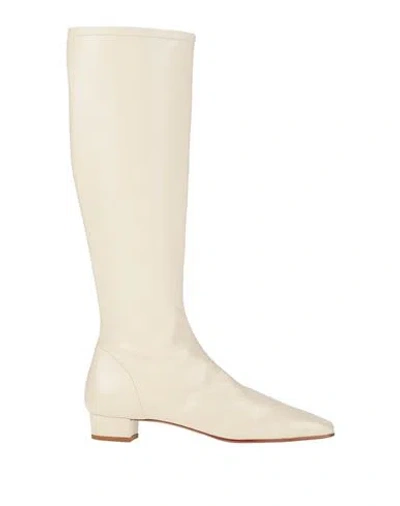 By Far Woman Boot Ivory Size 8 Leather In White
