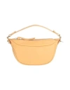 By Far Mini Sand Leather Ami Handbag In Orange