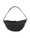 By Far Black Leather Handbag With Silver-colored Details Woman In Black