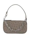 By Far Dove Grey Leather Mini Rachel Handbag In Gray