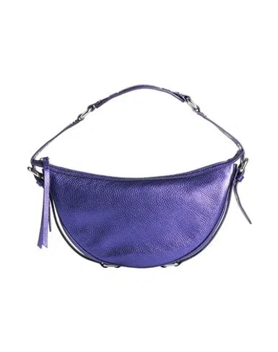 By Far Pebble-texture Leather Shoulder Bag In Purple