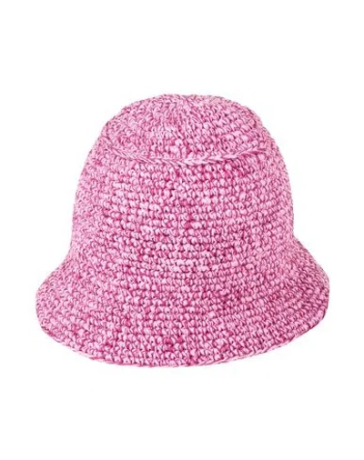 By Far Woman Hat Fuchsia Size Onesize Cotton In Pink