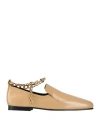 By Far Woman Loafers Sand Size 8 Leather In Beige