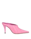 By Far Woman Mules & Clogs Pink Size 6 Leather In Pink