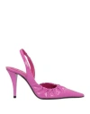 By Far Woman Pumps Fuchsia Size 8 Leather In Pink