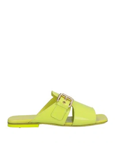 By Far Woman Sandals Acid Green Size 7 Leather