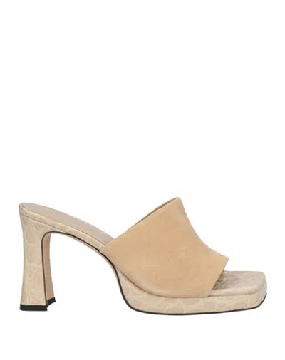 By Far Woman Sandals Beige Size 11 Leather