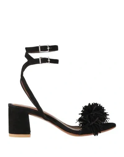 By Far Woman Sandals Black Size 5 Leather
