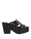 By Far Woman Sandals Black Size 6 Leather