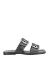 By Far Woman Sandals Black Size 6 Leather