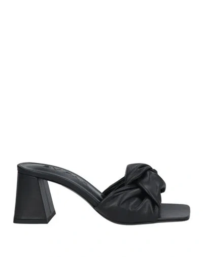 By Far Woman Sandals Black Size 8 Leather