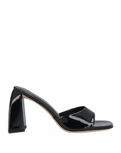 By Far Woman Sandals Black Size 8 Leather