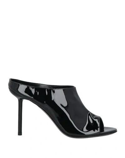 By Far Marlene 105mm Patent Mules In Black