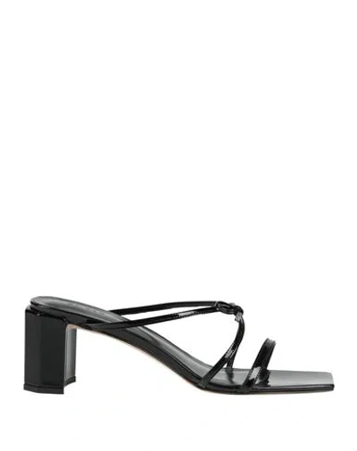 By Far Woman Sandals Black Size 8 Leather