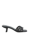 BY FAR BY FAR WOMAN SANDALS BLACK SIZE 8 LEATHER