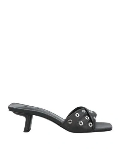 By Far Woman Sandals Black Size 7 Leather