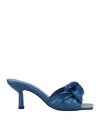 By Far Lana Glossy Twist Kitten-heel Mules In Blue