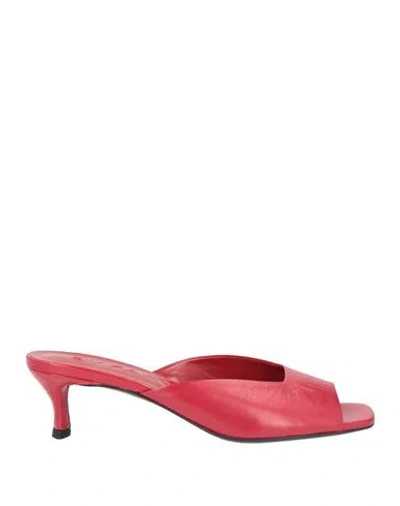 By Far Woman Sandals Brick Size 8 Leather In Red