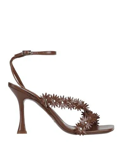 By Far Woman Sandals Brown Size 8 Leather