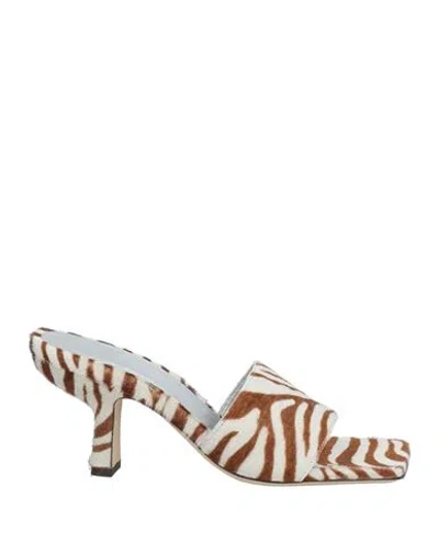 By Far Woman Sandals Camel Size 6 Leather In Beige