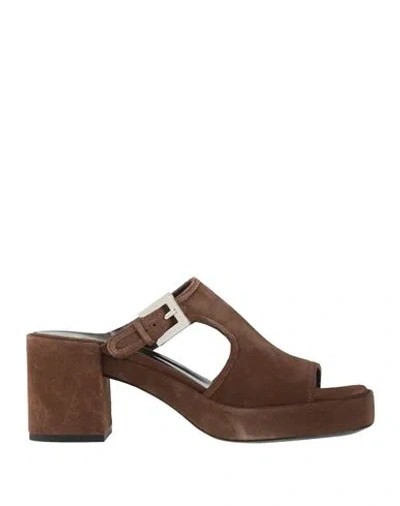 By Far Woman Sandals Chocolate Brown Size 8 Soft Leather
