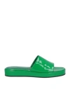 By Far Cala Patent-finish Mules In Green