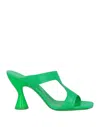 By Far Woman Sandals Green Size 11 Soft Leather