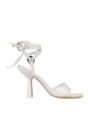 By Far Woman Sandals Ivory Size 10 Soft Leather In White