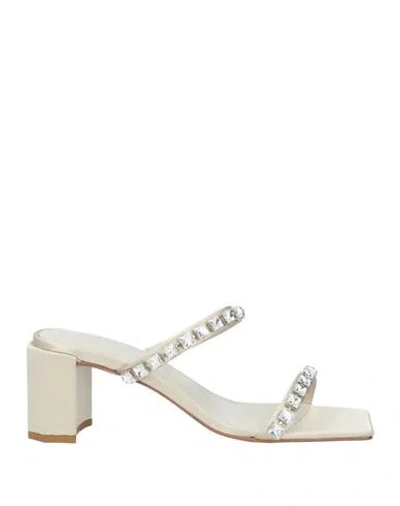 By Far Woman Sandals Light Grey Size 8 Textile Fibers