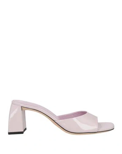 BY FAR BY FAR WOMAN SANDALS LIGHT PINK SIZE 7 SOFT LEATHER