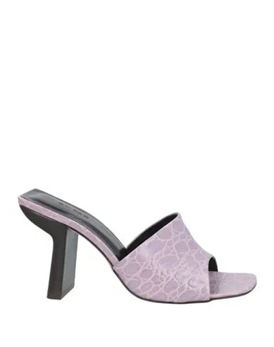 By Far Woman Sandals Lilac Size 8 Leather In Purple