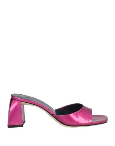 By Far Woman Sandals Magenta Size 6 Leather