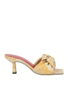 By Far Woman Sandals Ocher Size 7 Leather In Yellow