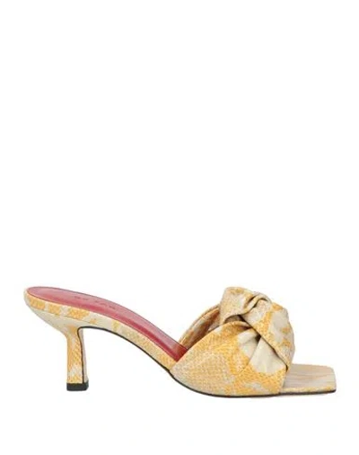 By Far Woman Sandals Ocher Size 7 Leather In Yellow