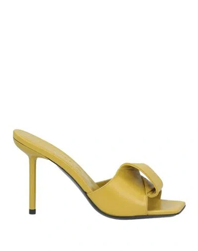 By Far Woman Sandals Ocher Size 8 Leather In Yellow