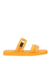 By Far Woman Sandals Orange Size 9 Soft Leather In Orange