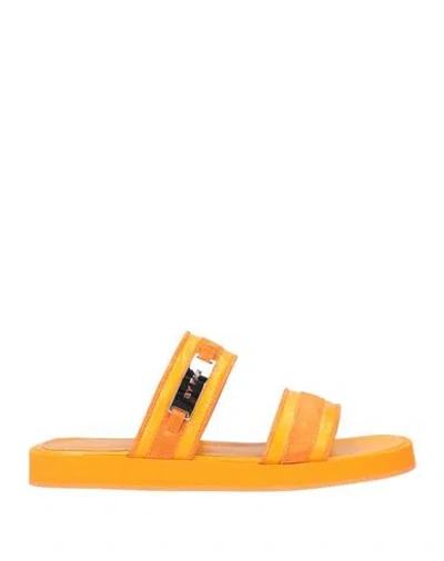 By Far Woman Sandals Orange Size 9 Soft Leather