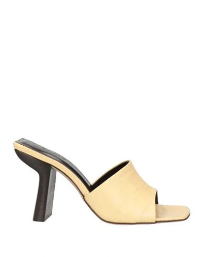 By Far Woman Sandals Light Yellow Size 5 Soft Leather